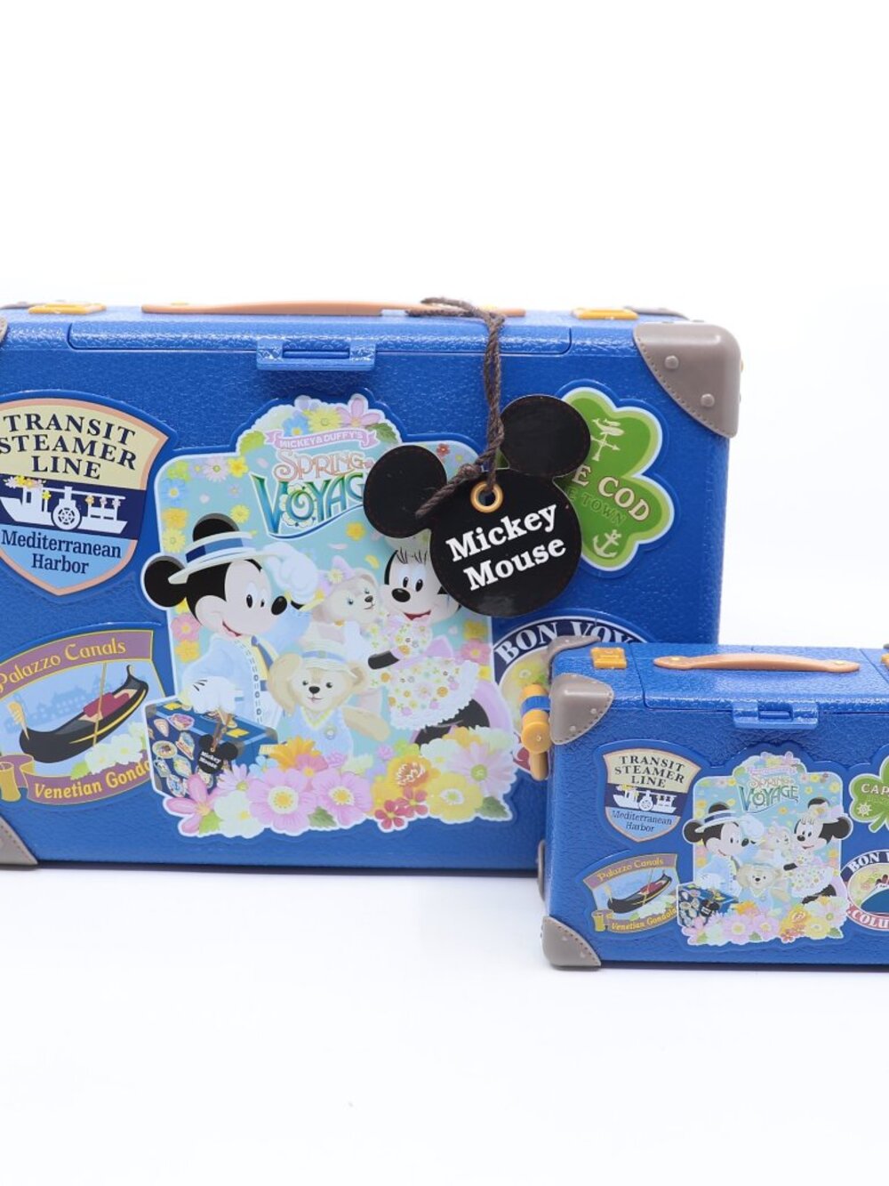 Tokyo Disney Mickey and Duffy Spring Voyage Suitcase Popcorn Bucket (No Strap)
